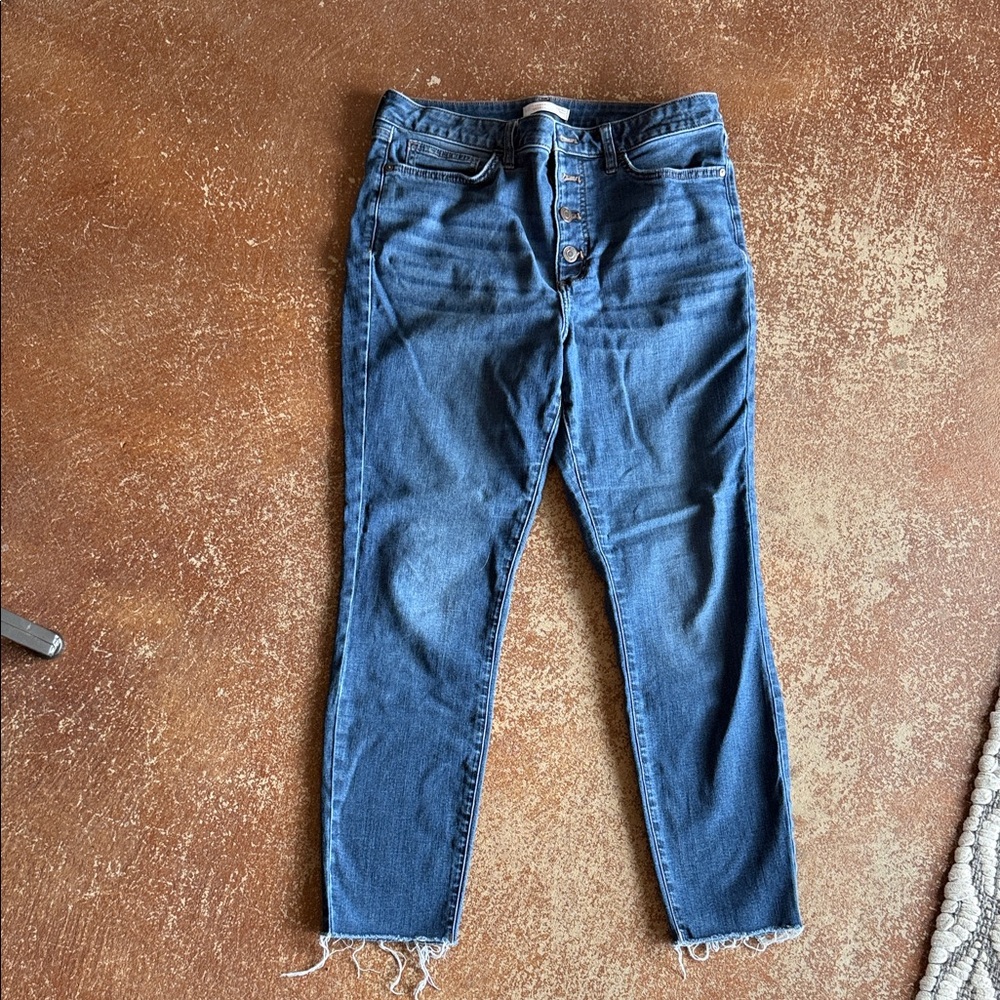 LC Lauren Conrad Ankle Jeans in Deep Blue